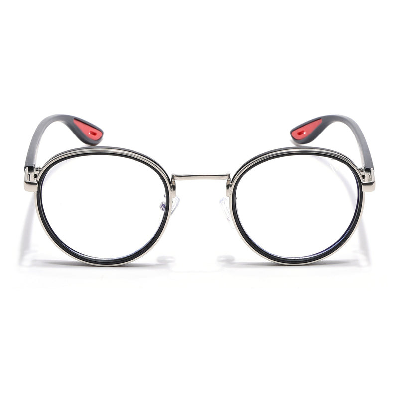 Voyage Comic Golden & Black Round Eyeglasses for Men & Women - MG6671-C4