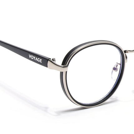 Voyage Comic Golden & Black Round Eyeglasses for Men & Women - MG6671-C4