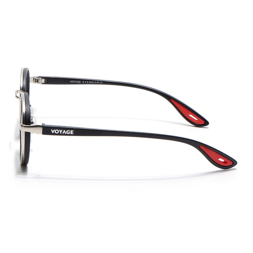 Voyage Comic Golden & Black Round Eyeglasses for Men & Women - MG6671-C4