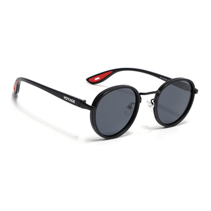 Pilot | Black Round Polarized Sunglasses | Black Lens - PMG6672