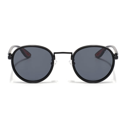 Pilot | Black Round Polarized Sunglasses | Black Lens - PMG6672