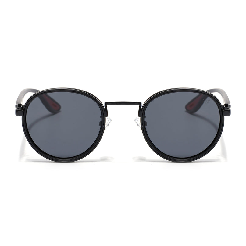 Pilot | Black Round Polarized Sunglasses | Black Lens - PMG6672