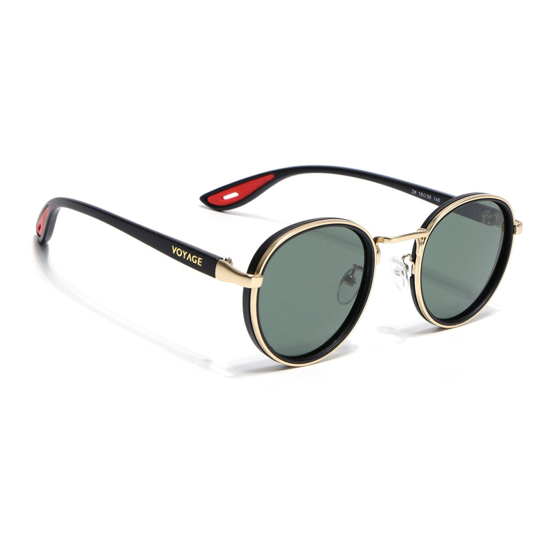 Pilot | Golden Round Polarized Sunglasses | Olive Lens - PMG6675