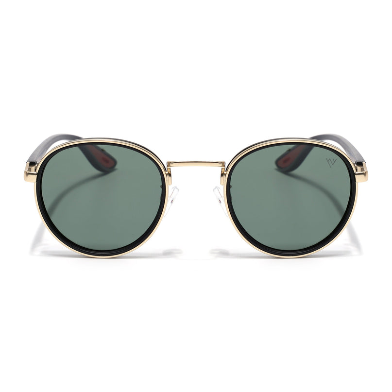 Pilot | Golden Round Polarized Sunglasses | Olive Lens - PMG6675
