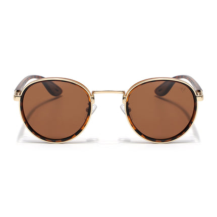 Pilot | Demi Brown Round Polarized Sunglasses | Brown Lens - PMG6676