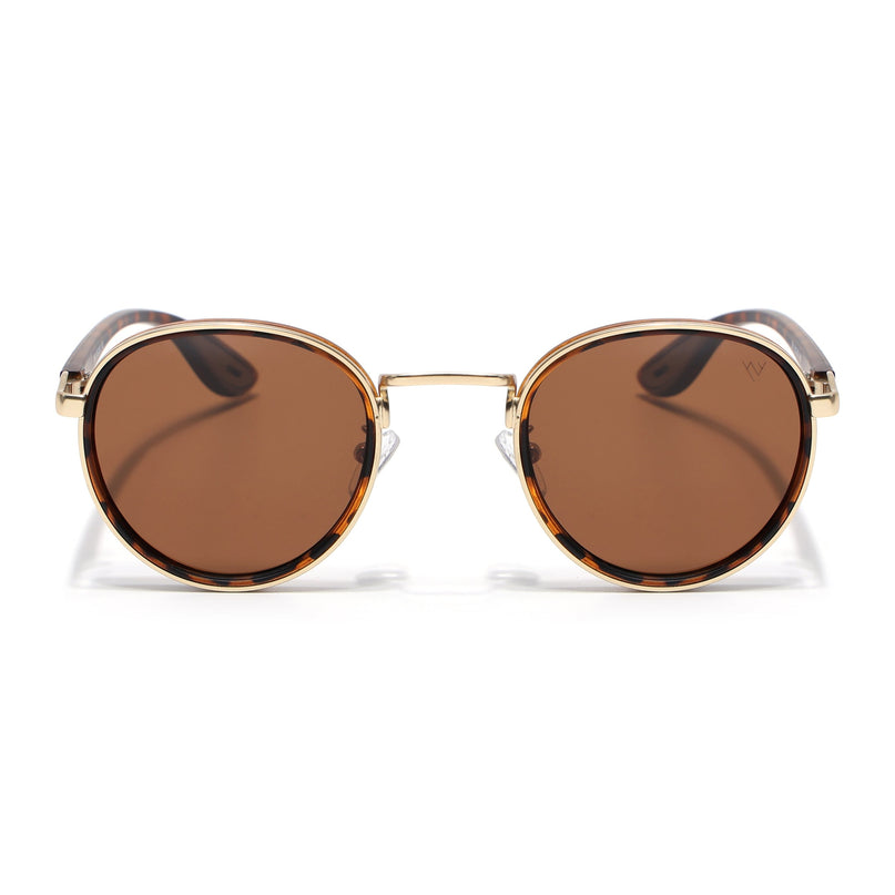 Pilot | Demi Brown Round Polarized Sunglasses | Brown Lens - PMG6676