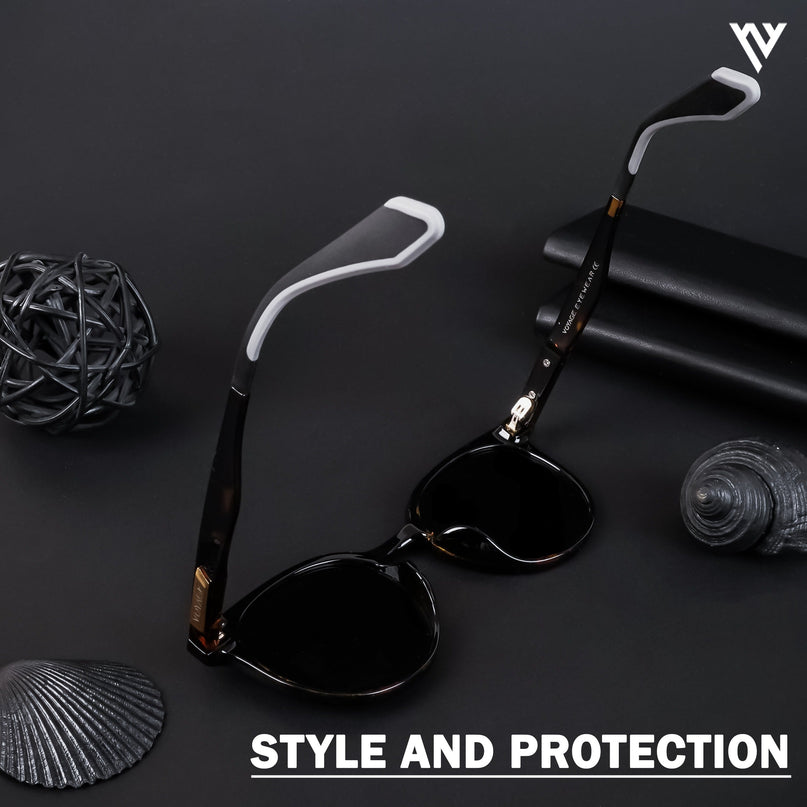 Active Black Round Polarized Sunglasses - PMG4473