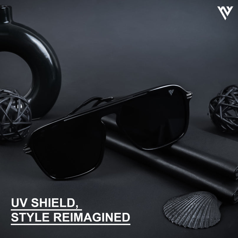 Aether | Black Wayfarer Polarized Sunglasses - PMG4578