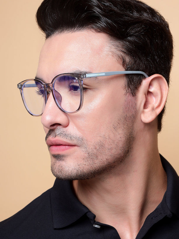 Voyage Grey Round Eyeglasses for Men & Women - MG4003