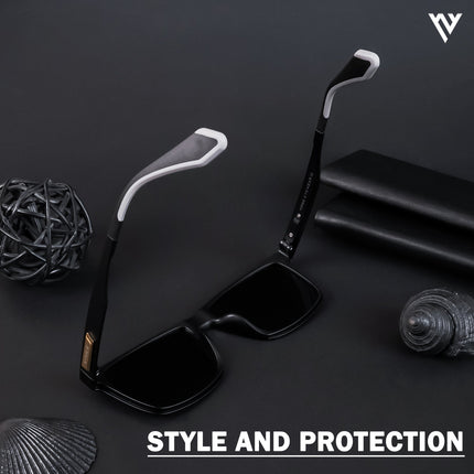 Active Black Wayfarer Polarized Sunglasses - PMG4477