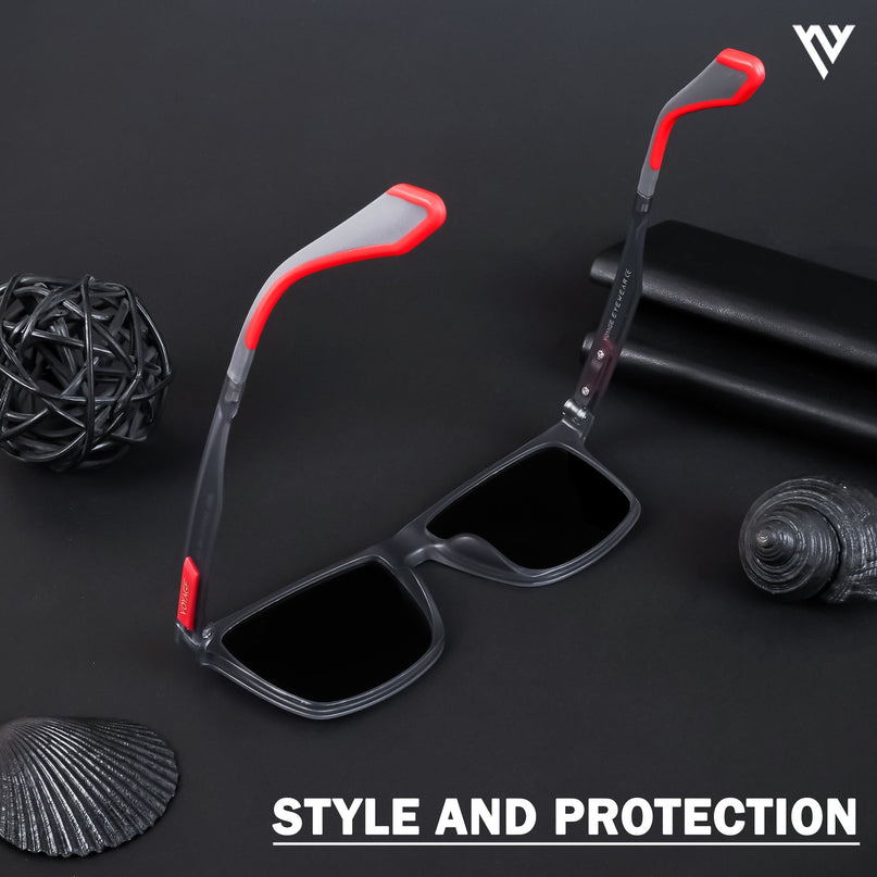 Active Grey Wayfarer Polarized Sunglasses - PMG4475