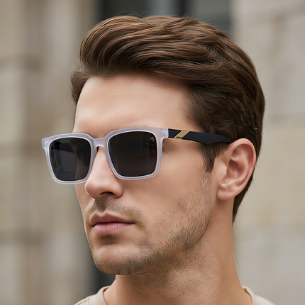 Eyejack Grey Square Sunglasses for Men & Women (TB152CL1076)