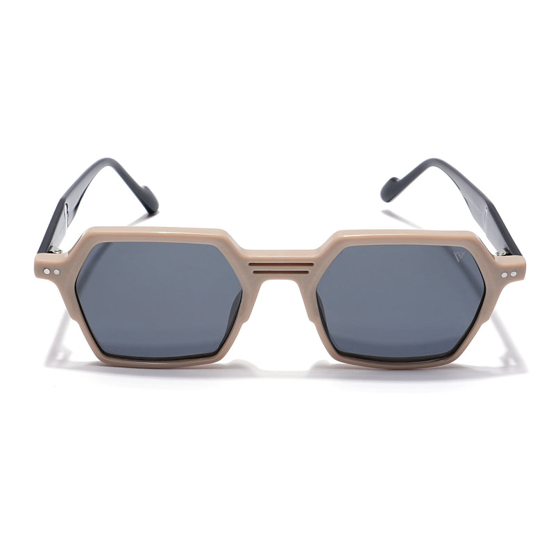 Voyage Select Square Polarized Acetate Sunglasses (Black Lens | Cream Frame - SLPMG5969)