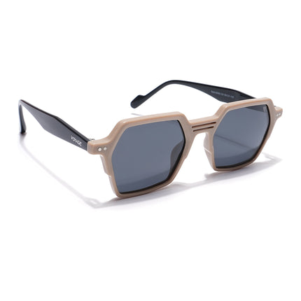 Voyage Select Square Polarized Acetate Sunglasses (Black Lens | Cream Frame - SLPMG5969)