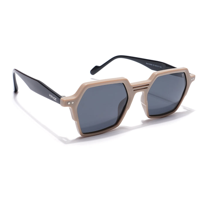 Voyage Select Square Polarized Acetate Sunglasses (Black Lens | Cream Frame - SLPMG5969)