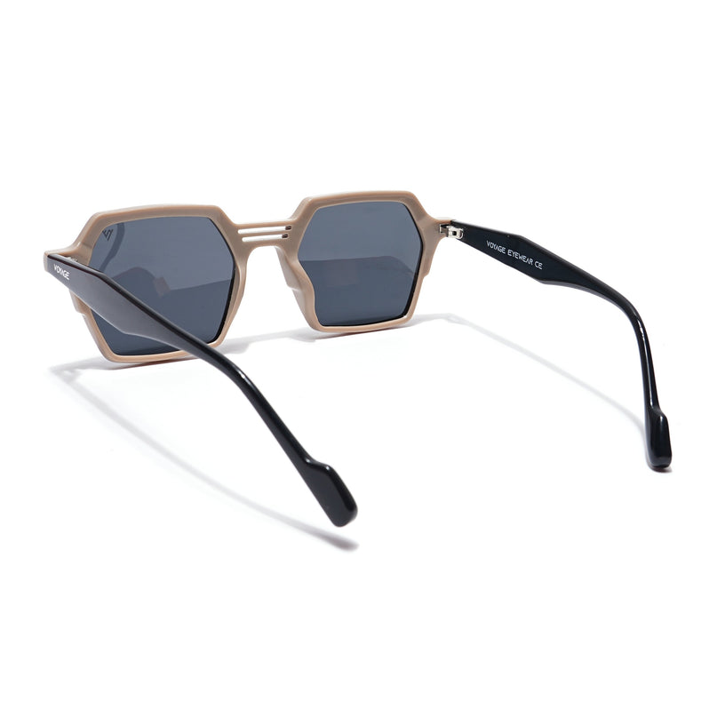Voyage Select Square Polarized Acetate Sunglasses (Black Lens | Cream Frame - SLPMG5969)