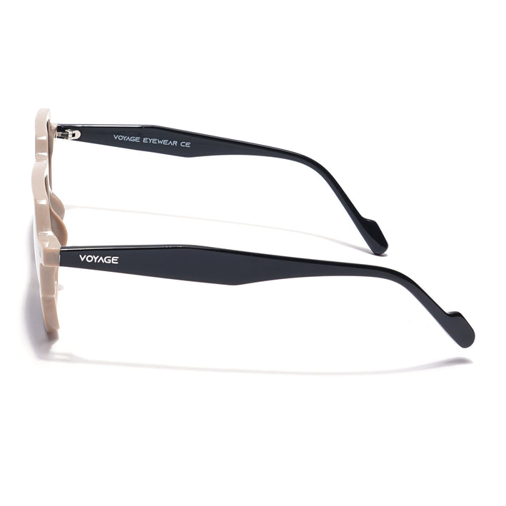 Voyage Select Square Polarized Acetate Sunglasses (Black Lens | Cream Frame - SLPMG5969)