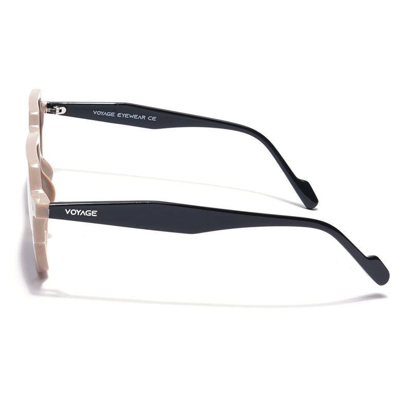 Voyage Select Square Polarized Acetate Sunglasses (Black Lens | Cream Frame - SLPMG5969)