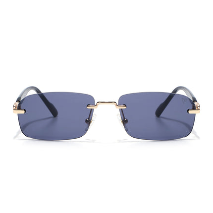 Satan | Smoked Black Rimless Sunglasses | Golden Frame - MG6616