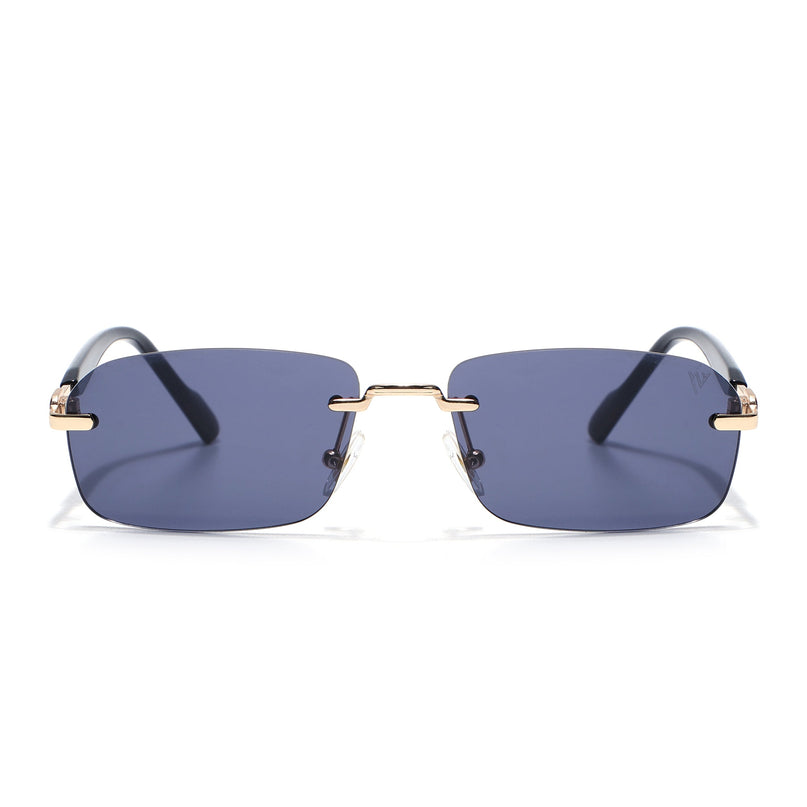 Satan | Smoked Black Rimless Sunglasses | Golden Frame - MG6616