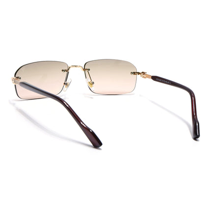 Satan | Light Brown Rimless Sunglasses | Golden Frame - MG6617