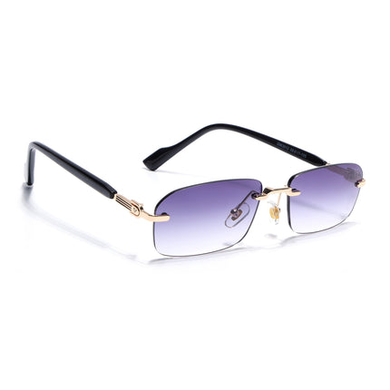 Satan | Smoked Black Rimless Sunglasses | Golden Frame - MG6616