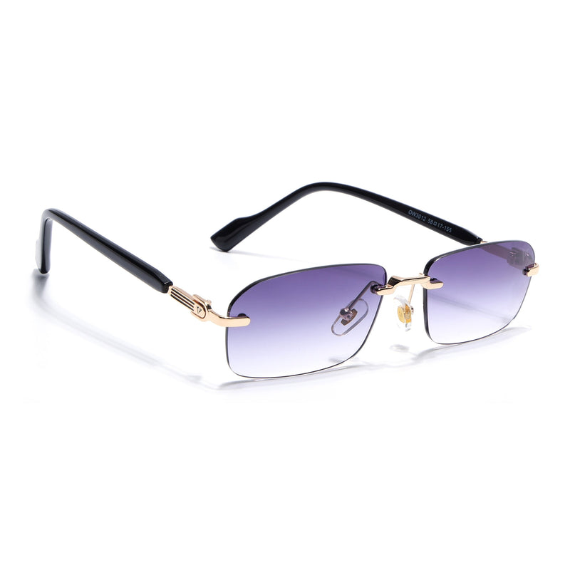Satan | Smoked Black Rimless Sunglasses | Golden Frame - MG6616
