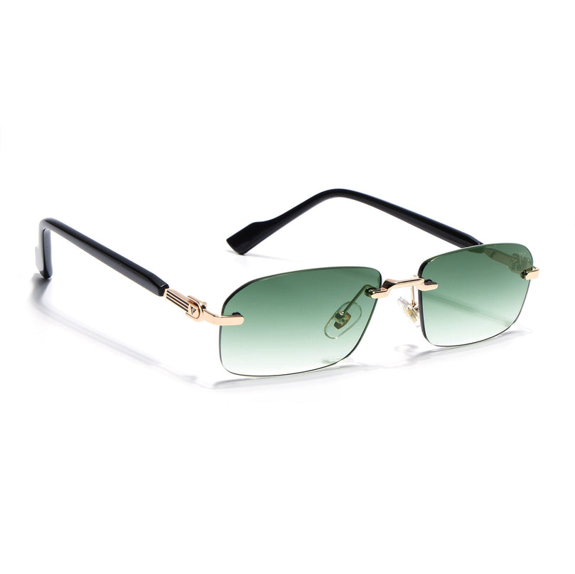 Satan | Smoked Black Rimless Sunglasses | Golden Frame - MG6616