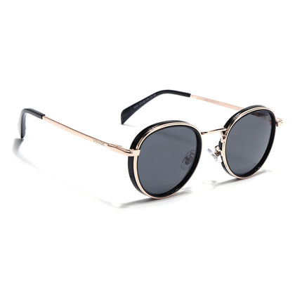 Captain | Gold And Black Round Polarized Sunglasses - PMG3981