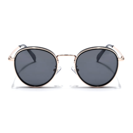 Captain | Gold And Black Round Polarized Sunglasses - PMG3981