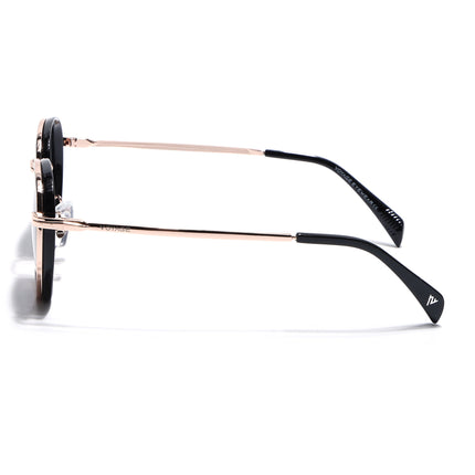 Captain | Gold And Black Round Polarized Sunglasses - PMG3981