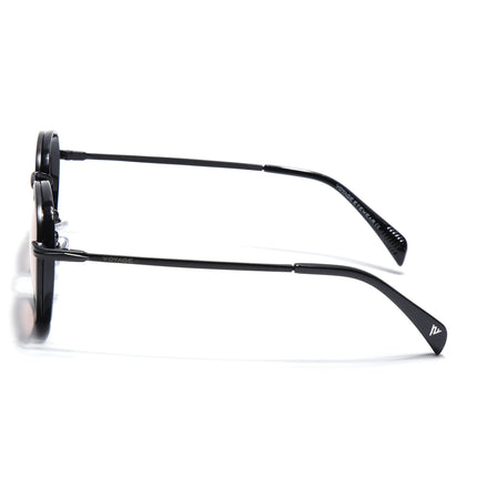 Round Polarized Sunglasses for Men & Women (Brown Lens | Black Frame - PMG7253)