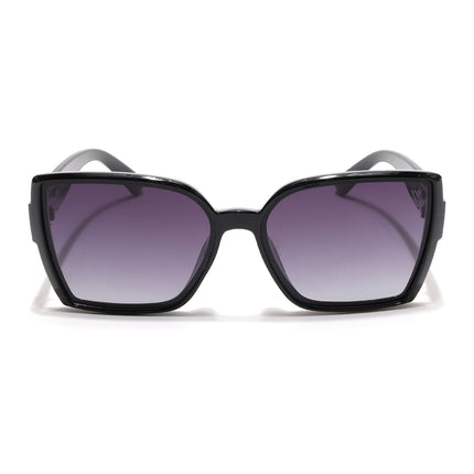 Cateye Polarized Sunglasses (Purple & Clear Lens | Black Frame - PMG6432)
