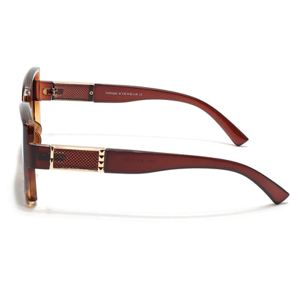 Cateye Polarized Sunglasses (Brown & Clear Lens | Brown Frame - PMG6433)