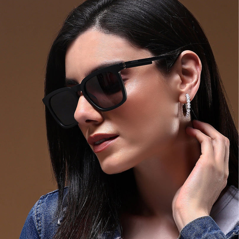 Purple & Clear Wayfarer Polarized Sunglasses - PMG4570