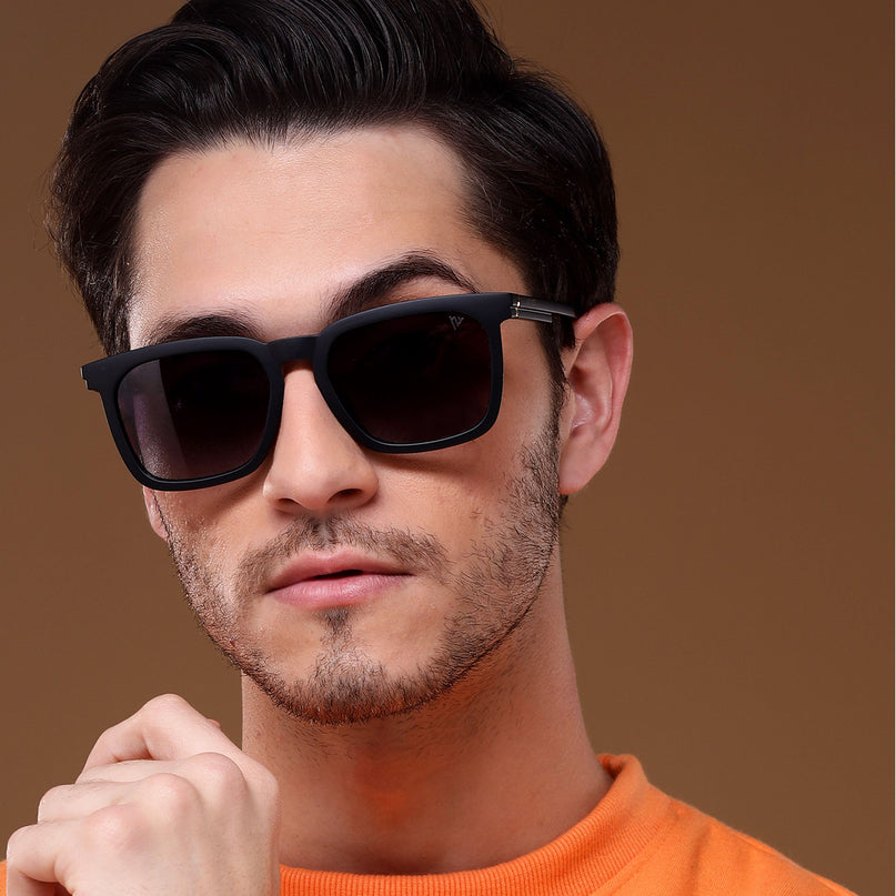 Purple & Clear Wayfarer Polarized Sunglasses - PMG4570