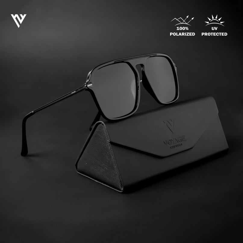 Aether | Black Wayfarer Polarized Sunglasses - PMG4578