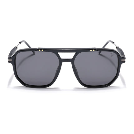 Wayfarer Polarized Sunglasses (Shine Black Lens | Black Frame - PMG5440)