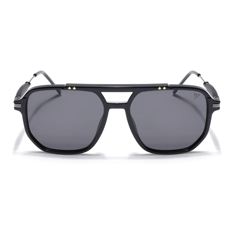 Wayfarer Polarized Sunglasses (Shine Black Lens | Black Frame - PMG5440)