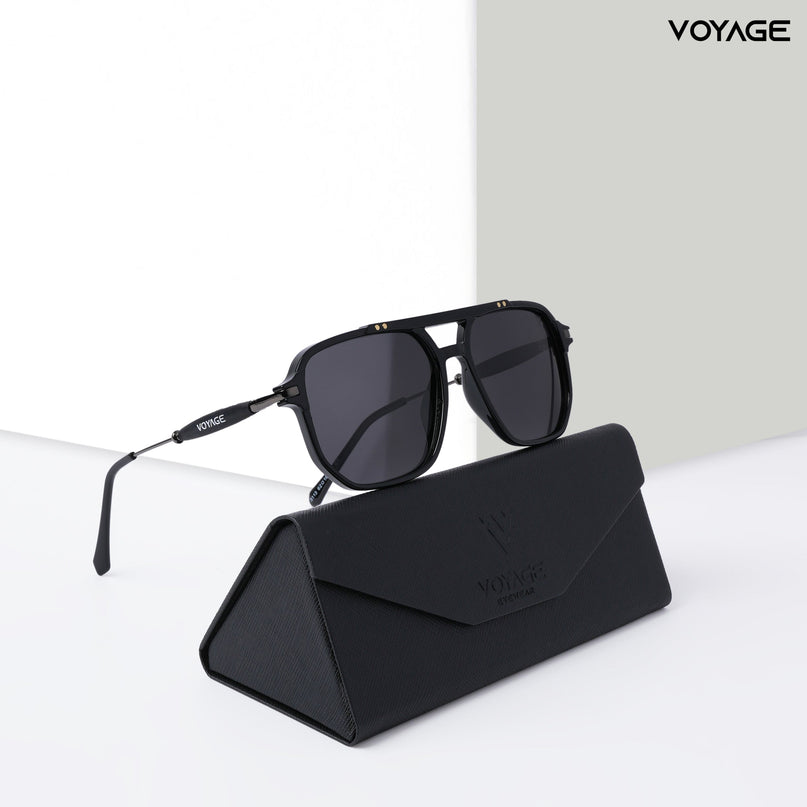 Wayfarer Polarized Sunglasses (Shine Black Lens | Black Frame - PMG5440)