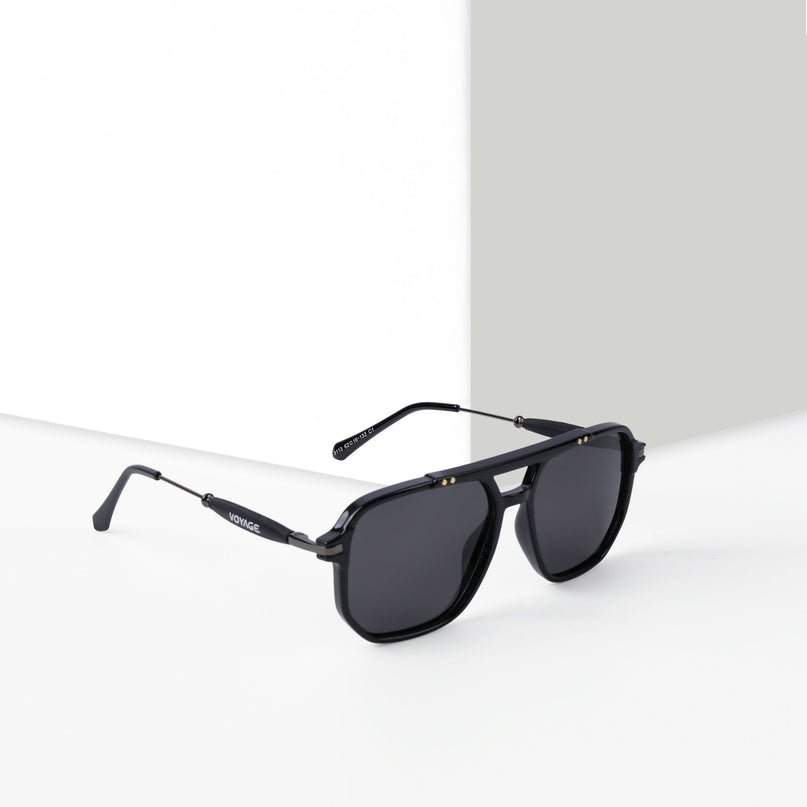 Wayfarer Polarized Sunglasses (Shine Black Lens | Black Frame - PMG5440)