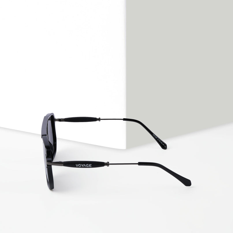 Wayfarer Polarized Sunglasses (Shine Black Lens | Black Frame - PMG5440)