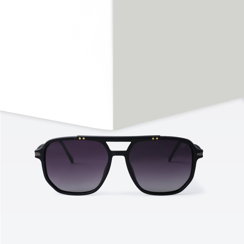 Wayfarer Polarized Sunglasses (Matt Black Lens | Black Frame - PMG5441)