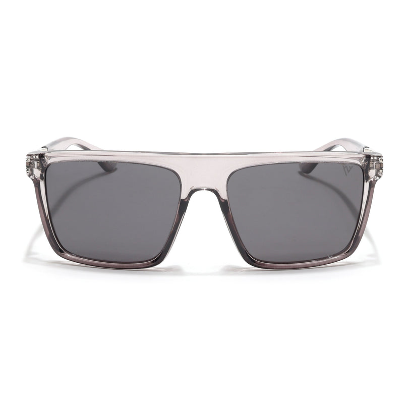 PolarZ | Grey Square Polarized Sunglasses | Black Lens - PMG6594