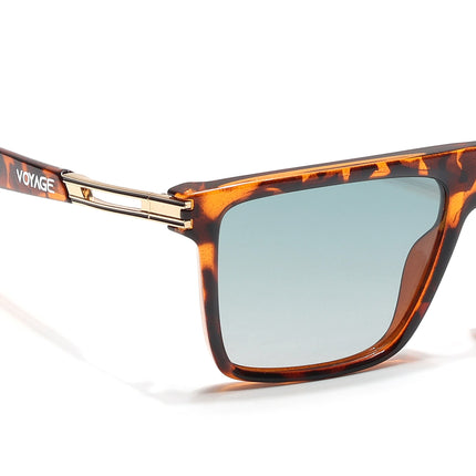 PolarZ | Demi Brown Square Polarized Sunglasses | Light Green & Clear Lens - PMG6596