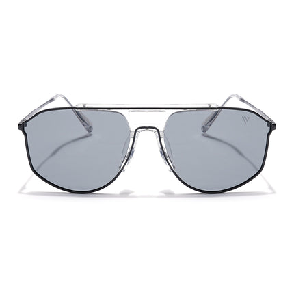 Voyage Select Wayfarer Polarized Sunglasses (Grey Lens | Black & Transparent Frame - SLPMG6279)