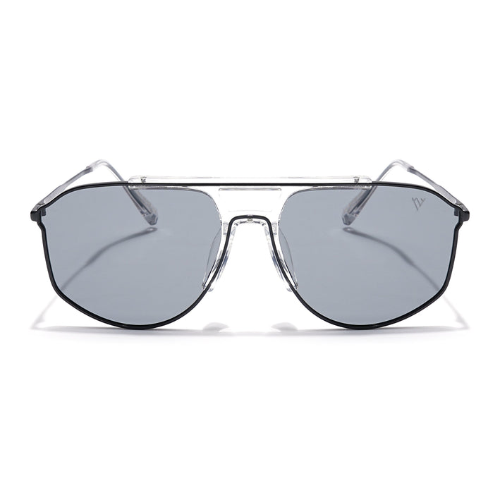 Voyage Select Wayfarer Polarized Sunglasses (Grey Lens | Black & Transparent Frame - SLPMG6279)