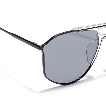 Voyage Select Wayfarer Polarized Sunglasses (Grey Lens | Black & Transparent Frame - SLPMG6279)