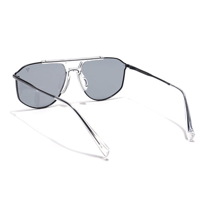 Voyage Select Wayfarer Polarized Sunglasses (Grey Lens | Black & Transparent Frame - SLPMG6279)