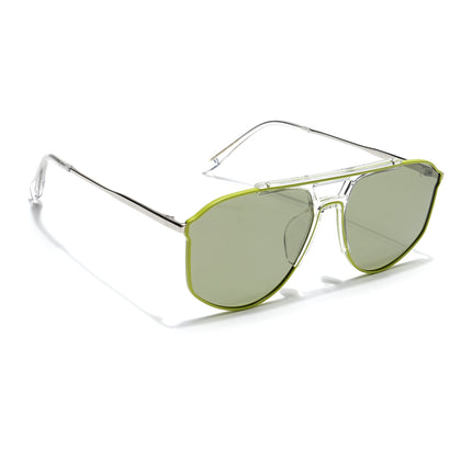 Voyage Select Wayfarer Polarized Sunglasses (Green Lens | Green & Transparent Frame - SLPMG6280)